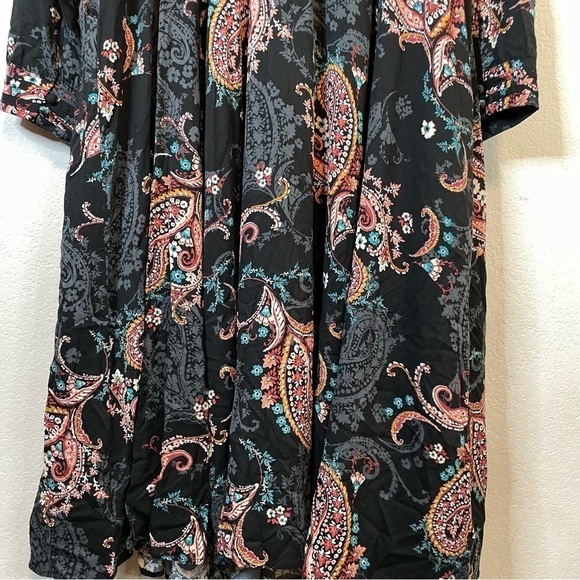 Torrid Midi Challis Skater Dress Black Floral Size 2XL - Picture 9 of 15